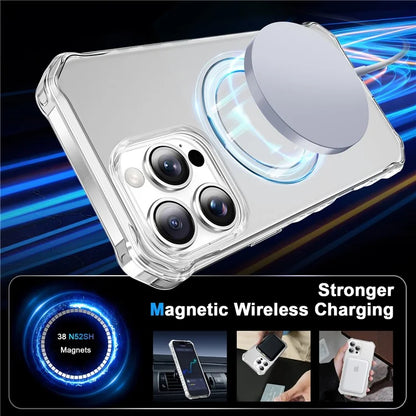 For iPhone 16 Pro Case Small Wavy Edge Compatible with MagSafe Frosted Anti-Drop PC+TPU Phone Cover