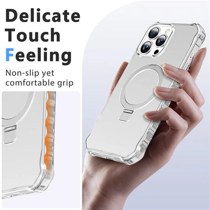 For iPhone 16 Pro Case Small Wavy Edge Compatible with MagSafe Frosted Anti-Drop PC+TPU Phone Cover