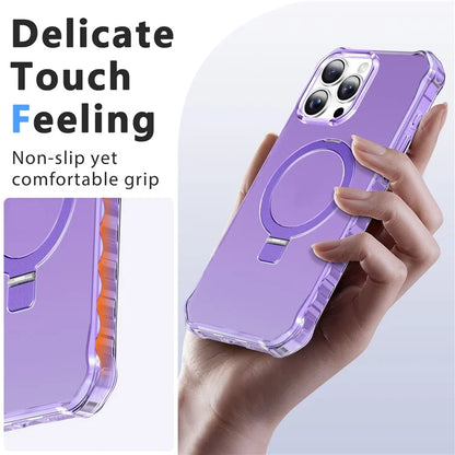 For iPhone 16 Pro Case Small Wavy Edge Compatible with MagSafe Frosted Anti-Drop PC+TPU Phone Cover