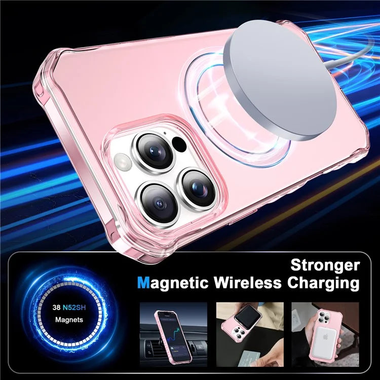 For iPhone 16 Pro Max Case Small Wavy Edge Compatible with MagSafe Frosted Anti-Drop PC+TPU Phone Cover