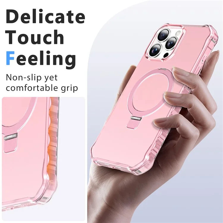 For iPhone 16 Pro Max Case Small Wavy Edge Compatible with MagSafe Frosted Anti-Drop PC+TPU Phone Cover