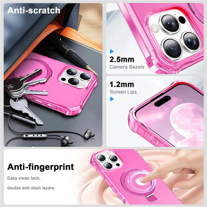 For iPhone 16 Pro Max Case Small Wavy Edge Compatible with MagSafe Frosted Anti-Drop PC+TPU Phone Cover