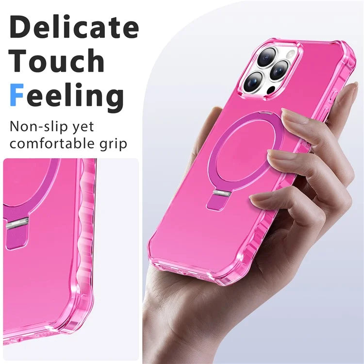 For iPhone 16 Pro Max Case Small Wavy Edge Compatible with MagSafe Frosted Anti-Drop PC+TPU Phone Cover