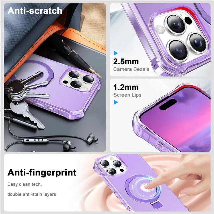 For iPhone 16 Pro Max Case Small Wavy Edge Compatible with MagSafe Frosted Anti-Drop PC+TPU Phone Cover