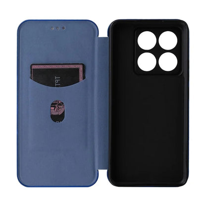 For Xiaomi 14T Pro Case Carbon Fiber Texture Drop-Proof PU Leather Phone Cover