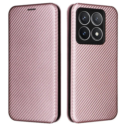 For Xiaomi 14T Pro Case Carbon Fiber Texture Drop-Proof PU Leather Phone Cover