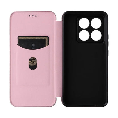 For Xiaomi 14T Pro Case Carbon Fiber Texture Drop-Proof PU Leather Phone Cover