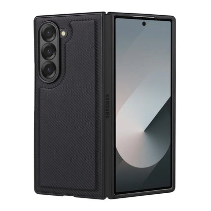 For Samsung Galaxy Z Fold6 5G Case Carbon Fiber Detachable PU Leather Wallet Phone Case