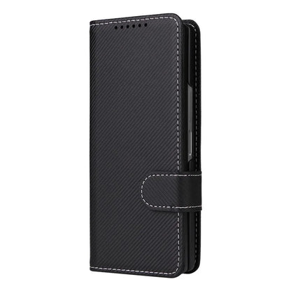 For Samsung Galaxy Z Fold6 5G Case Carbon Fiber Detachable PU Leather Wallet Phone Case