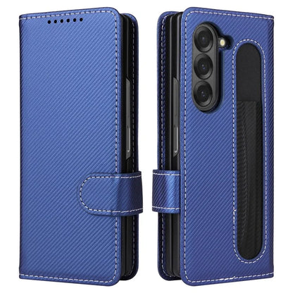 For Samsung Galaxy Z Fold6 5G Case Carbon Fiber Detachable PU Leather Wallet Phone Case