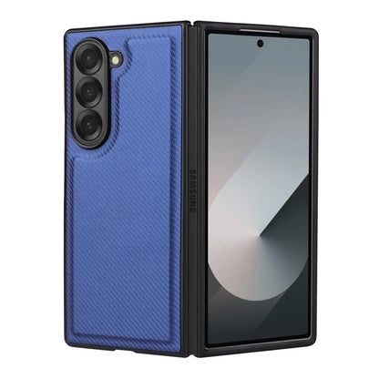 For Samsung Galaxy Z Fold6 5G Case Carbon Fiber Detachable PU Leather Wallet Phone Case