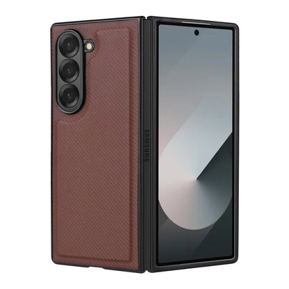 For Samsung Galaxy Z Fold6 5G Case Carbon Fiber Detachable PU Leather Wallet Phone Case