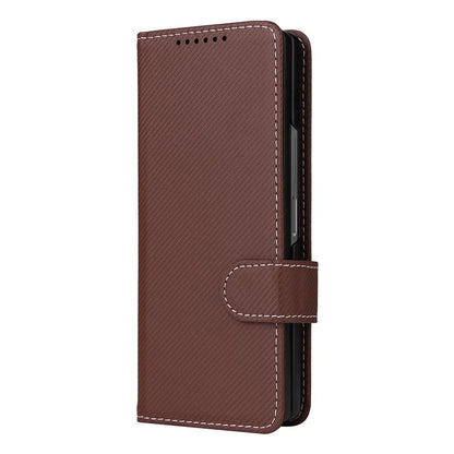 For Samsung Galaxy Z Fold6 5G Case Carbon Fiber Detachable PU Leather Wallet Phone Case