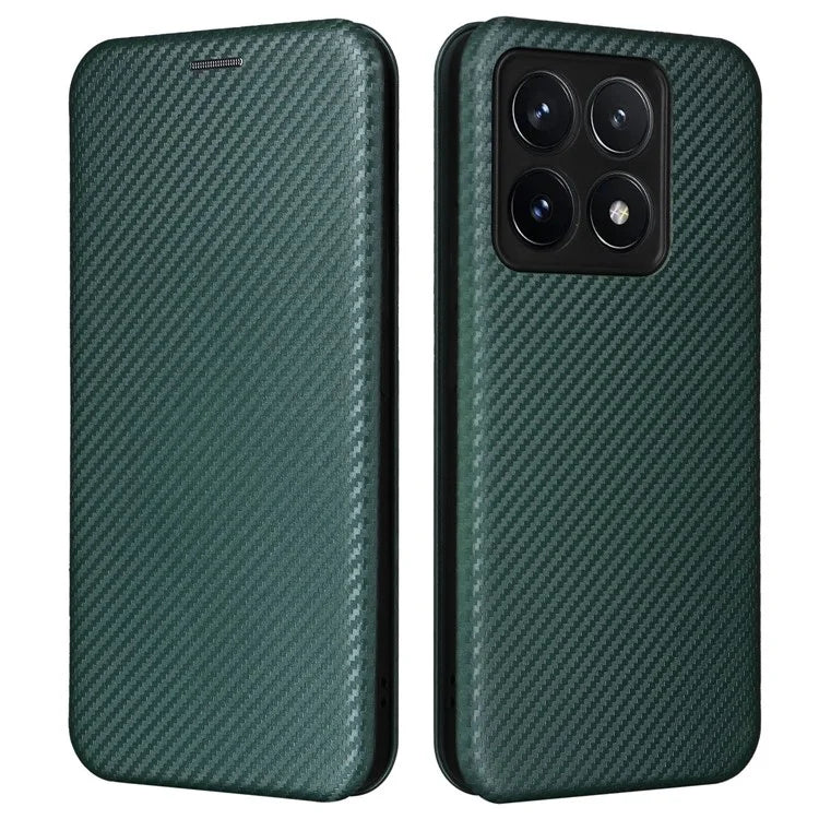 For Xiaomi 14T Case Carbon Fiber Texture Drop-Proof PU Leather Phone Cover