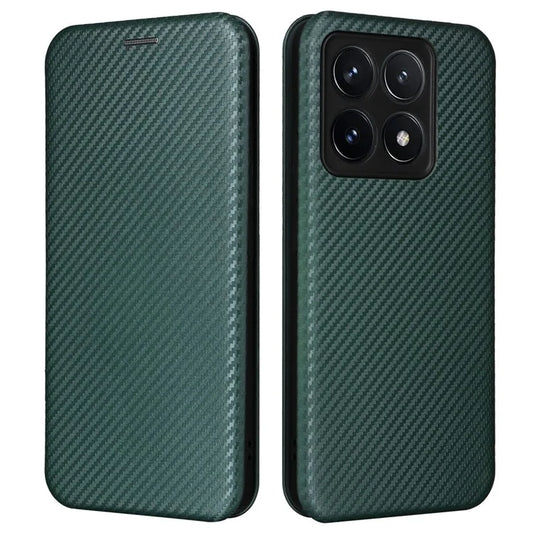 For Xiaomi 14T Case Carbon Fiber Texture Drop-Proof PU Leather Phone Cover