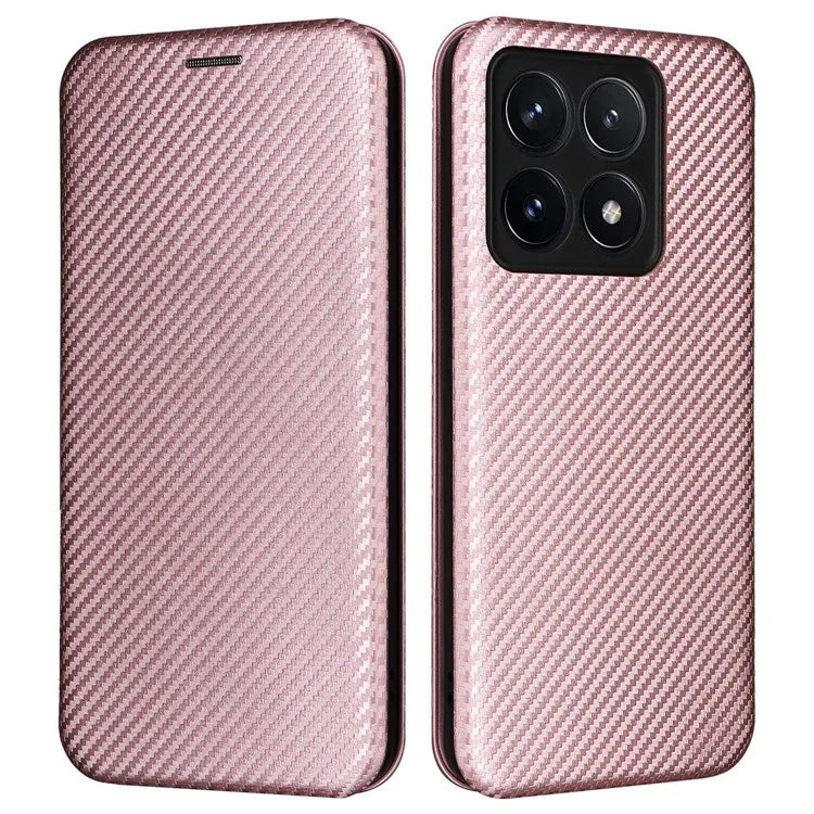 For Xiaomi 14T Case Carbon Fiber Texture Drop-Proof PU Leather Phone Cover