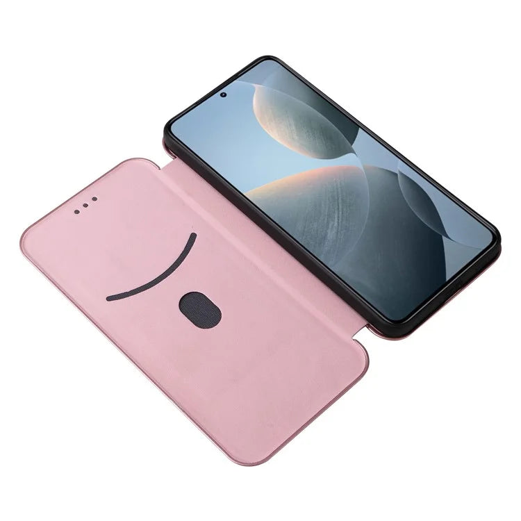 For Xiaomi 14T Case Carbon Fiber Texture Drop-Proof PU Leather Phone Cover