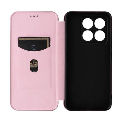 For Xiaomi 14T Case Carbon Fiber Texture Drop-Proof PU Leather Phone Cover
