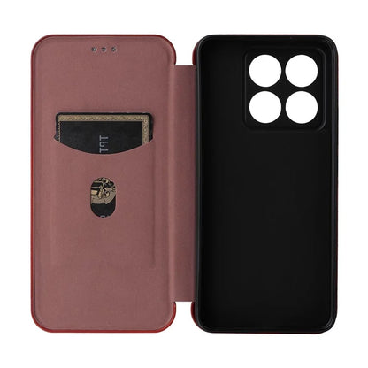 For Xiaomi 14T Case Carbon Fiber Texture Drop-Proof PU Leather Phone Cover