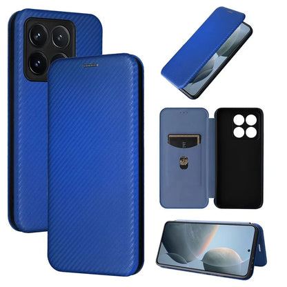 For Xiaomi 14T Case Carbon Fiber Texture Drop-Proof PU Leather Phone Cover