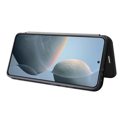 For Xiaomi 14T Case Carbon Fiber Texture Drop-Proof PU Leather Phone Cover