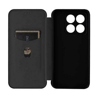 For Xiaomi 14T Case Carbon Fiber Texture Drop-Proof PU Leather Phone Cover