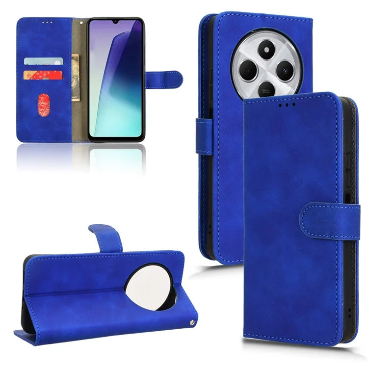 For Xiaomi Redmi 14C 4G Leather Case Skin-Feel Anti-Drop Wallet Flip Phone Cover
