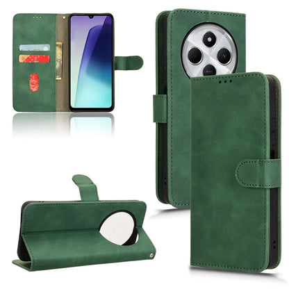 For Xiaomi Redmi 14C 4G Leather Case Skin-Feel Anti-Drop Wallet Flip Phone Cover