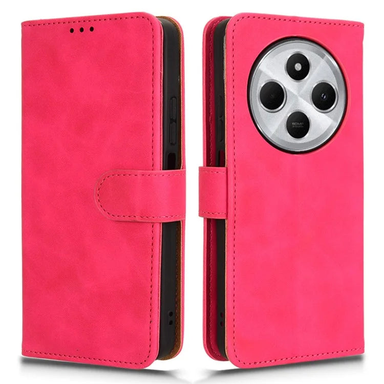 For Xiaomi Redmi 14C 4G Leather Case Skin-Feel Anti-Drop Wallet Flip Phone Cover