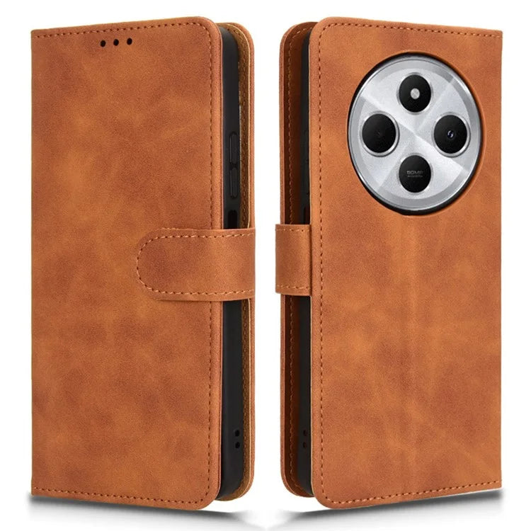 For Xiaomi Redmi 14C 4G Leather Case Skin-Feel Anti-Drop Wallet Flip Phone Cover