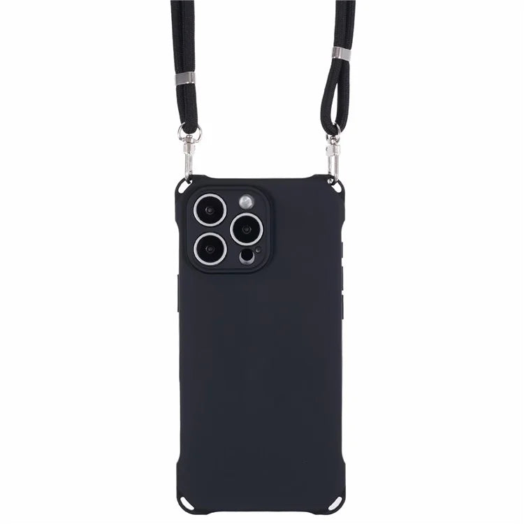 For iPhone 16 Pro Max Case Four Corner Anti Drop TPU Phone Cover with Hanging Rope