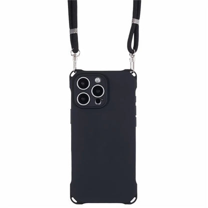 For iPhone 16 Pro Max Case Four Corner Anti Drop TPU Phone Cover with Hanging Rope