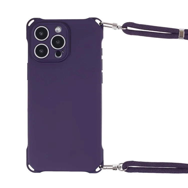 For iPhone 16 Pro Max Case Four Corner Anti Drop TPU Phone Cover with Hanging Rope