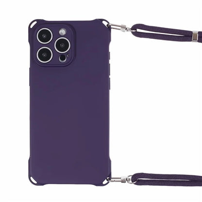 For iPhone 16 Pro Max Case Four Corner Anti Drop TPU Phone Cover with Hanging Rope