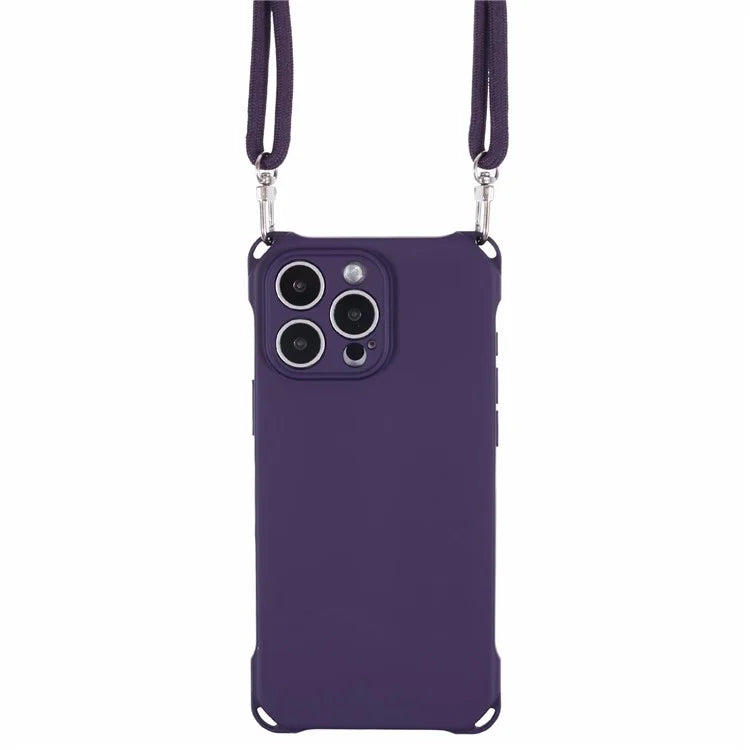 For iPhone 16 Pro Max Case Four Corner Anti Drop TPU Phone Cover with Hanging Rope