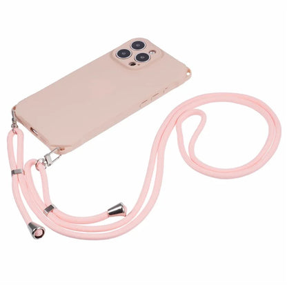 For iPhone 16 Pro Max Case Four Corner Anti Drop TPU Phone Cover with Hanging Rope