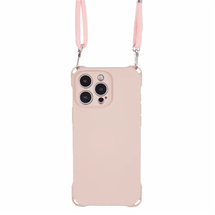 For iPhone 16 Pro Max Case Four Corner Anti Drop TPU Phone Cover with Hanging Rope