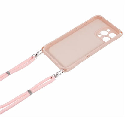 For iPhone 16 Pro Max Case Four Corner Anti Drop TPU Phone Cover with Hanging Rope