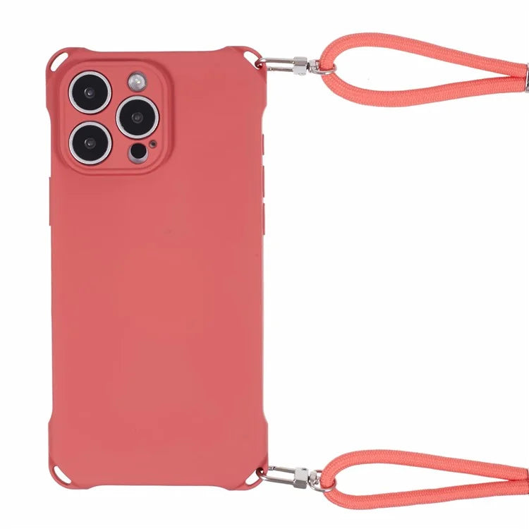 For iPhone 16 Pro Max Case Four Corner Anti Drop TPU Phone Cover with Hanging Rope