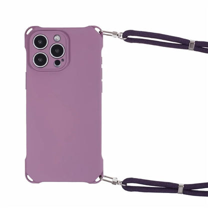 For iPhone 16 Pro Max Case Four Corner Anti Drop TPU Phone Cover with Hanging Rope