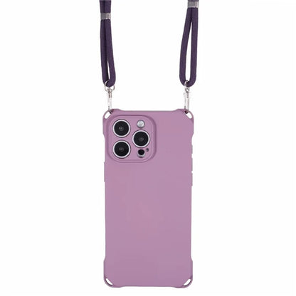 For iPhone 16 Pro Max Case Four Corner Anti Drop TPU Phone Cover with Hanging Rope
