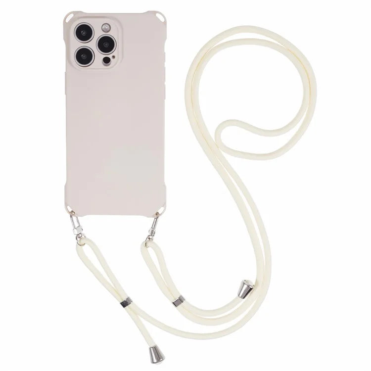 For iPhone 16 Pro Max Case Four Corner Anti Drop TPU Phone Cover with Hanging Rope