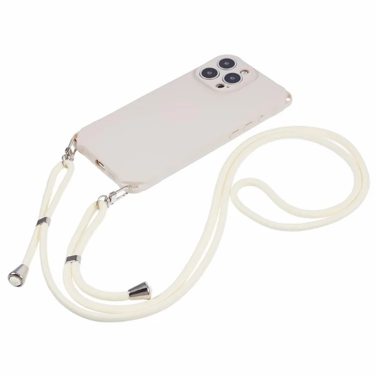 For iPhone 16 Pro Max Case Four Corner Anti Drop TPU Phone Cover with Hanging Rope