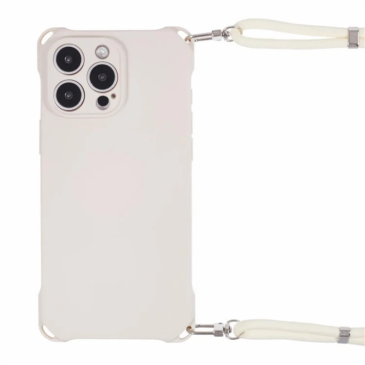 For iPhone 16 Pro Max Case Four Corner Anti Drop TPU Phone Cover with Hanging Rope