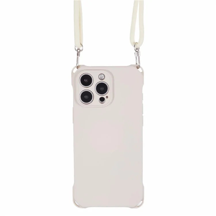 For iPhone 16 Pro Max Case Four Corner Anti Drop TPU Phone Cover with Hanging Rope