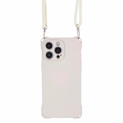 For iPhone 16 Pro Max Case Four Corner Anti Drop TPU Phone Cover with Hanging Rope