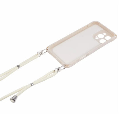 For iPhone 16 Pro Max Case Four Corner Anti Drop TPU Phone Cover with Hanging Rope