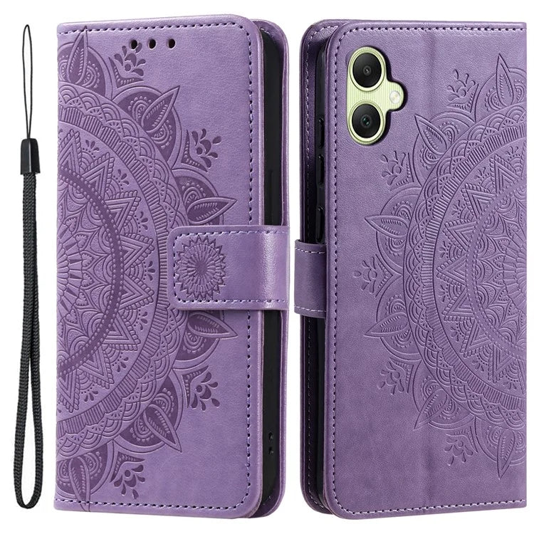 For Samsung Galaxy A06 Case Imprinted Totem PU Leather Wallet Stand Phone Cover
