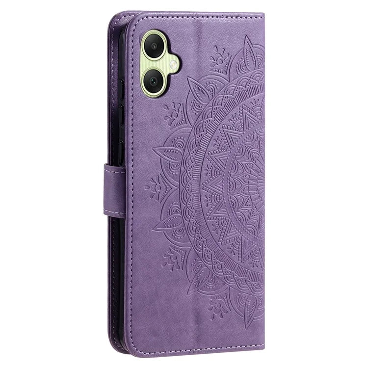 For Samsung Galaxy A06 Case Imprinted Totem PU Leather Wallet Stand Phone Cover