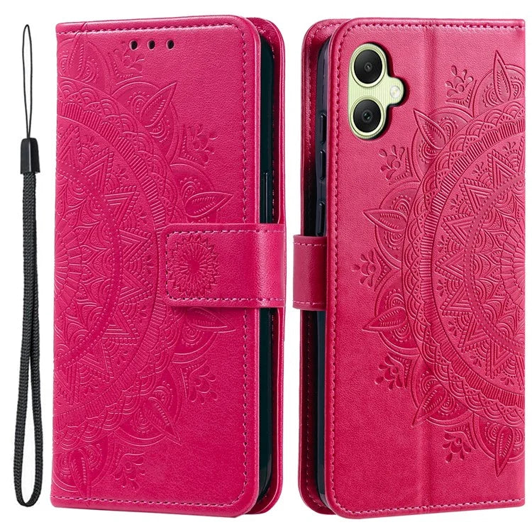 For Samsung Galaxy A06 Case Imprinted Totem PU Leather Wallet Stand Phone Cover